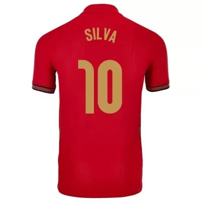 Férfi Portugál labdarúgó-válogatott Bernardo Silva #10 Hazai Piros 2021 Mez Póló Ing
