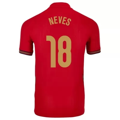 Férfi Portugál labdarúgó-válogatott Ruben Neves #18 Hazai Piros 2021 Mez Póló Ing