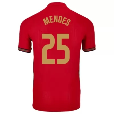 Férfi Portugál labdarúgó-válogatott Nuno Mendes #25 Hazai Piros 2021 Mez Póló Ing
