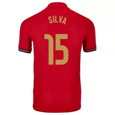 Férfi Portugál labdarúgó-válogatott Rafa Silva #15 Hazai Piros 2021 Mez Póló Ing