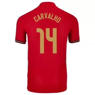 Férfi Portugál labdarúgó-válogatott William Carvalho #14 Hazai Piros 2021 Mez Póló Ing
