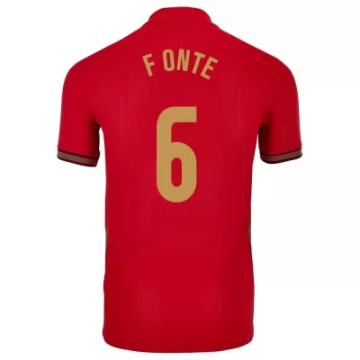 Férfi Portugál labdarúgó-válogatott Jose Fonte #6 Hazai Piros 2021 Mez Póló Ing