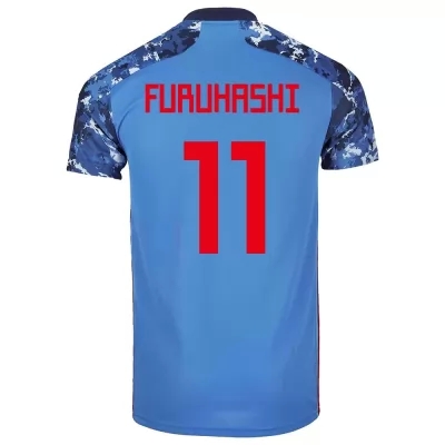Gyermek Japán labdarúgó-válogatott Kyogo Furuhashi #11 Hazai Sötétkék 2021 Mez Póló Ing
