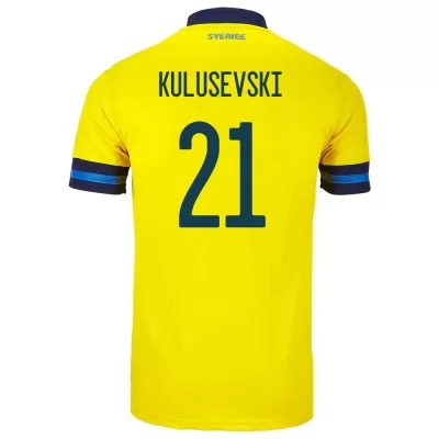Női Svéd labdarúgó-válogatott Dejan Kulusevski #21 Hazai Sárga 2021 Mez Póló Ing