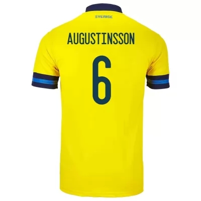 Női Svéd Labdarúgó-válogatott Ludwig Augustinsson #6 Hazai Sárga 2021 Mez Póló Ing