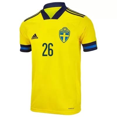 Női Svéd labdarúgó-válogatott Jens Cajuste #26 Hazai Sárga 2021 Mez Póló Ing