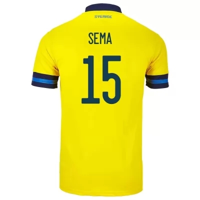 Női Svéd Labdarúgó-válogatott Ken Sema #15 Hazai Sárga 2021 Mez Póló Ing