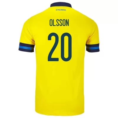 Női Svéd labdarúgó-válogatott Kristoffer Olsson #20 Hazai Sárga 2021 Mez Póló Ing