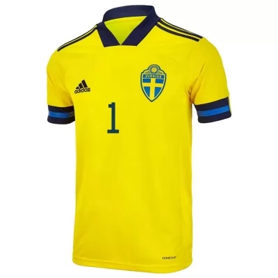 Női Svéd labdarúgó-válogatott Robin Olsen #1 Hazai Sárga 2021 Mez Póló Ing