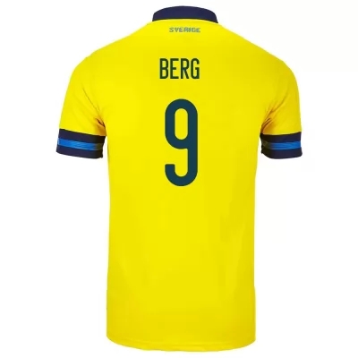 Női Svéd Labdarúgó-válogatott Marcus Berg #9 Hazai Sárga 2021 Mez Póló Ing