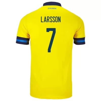 Női Svéd labdarúgó-válogatott Sebastian Larsson #7 Hazai Sárga 2021 Mez Póló Ing