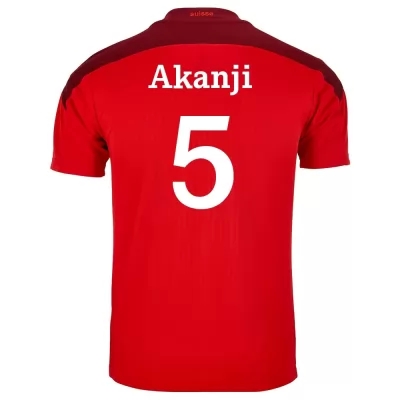 Női Svájci labdarúgó-válogatott Manuel Akanji #5 Hazai Piros 2021 Mez Póló Ing