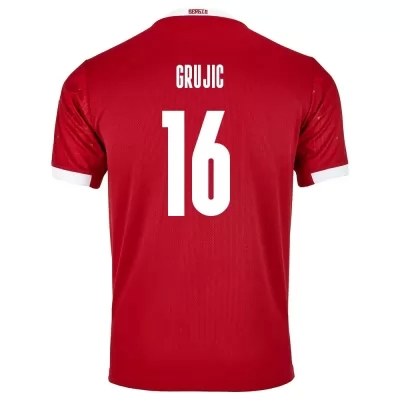 Női Szerb labdarúgó-válogatott Marko Grujic #16 Hazai Piros 2021 Mez Póló Ing