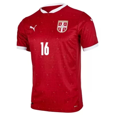 Női Szerb labdarúgó-válogatott Marko Grujic #16 Hazai Piros 2021 Mez Póló Ing