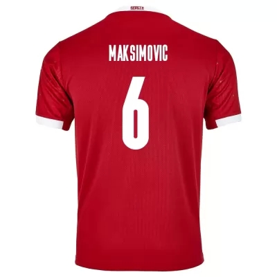 Női Szerb labdarúgó-válogatott Nemanja Maksimovic #6 Hazai Piros 2021 Mez Póló Ing