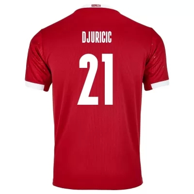 Női Szerb labdarúgó-válogatott Filip Djuricic #21 Hazai Piros 2021 Mez Póló Ing