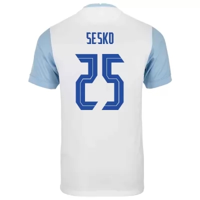 Női Szlovén labdarúgó-válogatott Benjamin Sesko #25 Hazai Fehér 2021 Mez Póló Ing