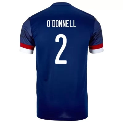 Női Skót labdarúgó-válogatott Stephen O'Donnell #2 Hazai Sötétkék 2021 Mez Póló Ing