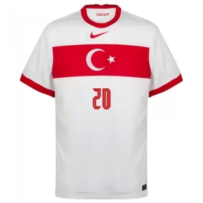 Női Török labdarúgó-válogatott Abdulkadir Omur #20 Hazai Fehér 2021 Mez Póló Ing