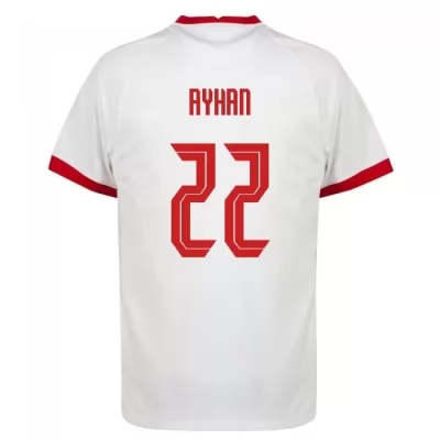 Női Török labdarúgó-válogatott Kaan Ayhan #22 Hazai Fehér 2021 Mez Póló Ing
