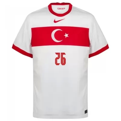 Női Török labdarúgó-válogatott Halil Dervisoglu #26 Hazai Fehér 2021 Mez Póló Ing