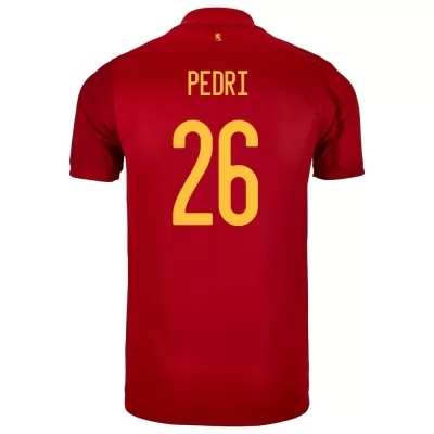 Gyermek Spanyol labdarúgó-válogatott Pedri #26 Hazai Piros 2021 Mez Póló Ing