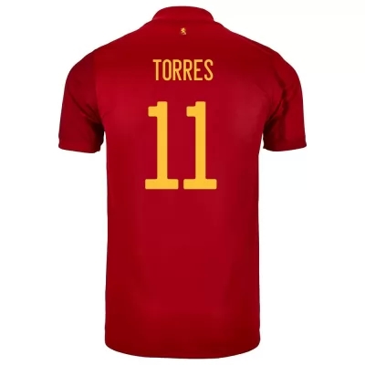 Gyermek Spanyol labdarúgó-válogatott Ferran Torres #11 Hazai Piros 2021 Mez Póló Ing