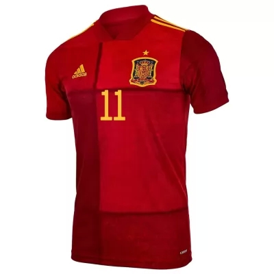 Női Spanyol labdarúgó-válogatott Ferran Torres #11 Hazai Piros 2021 Mez Póló Ing