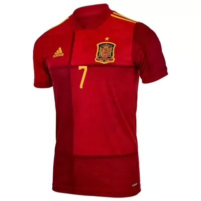 Női Spanyol labdarúgó-válogatott Alvaro Morata #7 Hazai Piros 2021 Mez Póló Ing