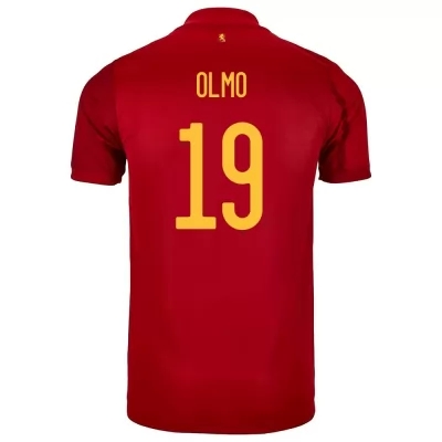 Gyermek Spanyol labdarúgó-válogatott Dani Olmo #19 Hazai Piros 2021 Mez Póló Ing