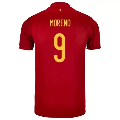 Gyermek Spanyol labdarúgó-válogatott Gerard Moreno #9 Hazai Piros 2021 Mez Póló Ing
