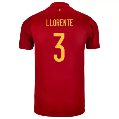 Női Spanyol labdarúgó-válogatott Diego Llorente #3 Hazai Piros 2021 Mez Póló Ing