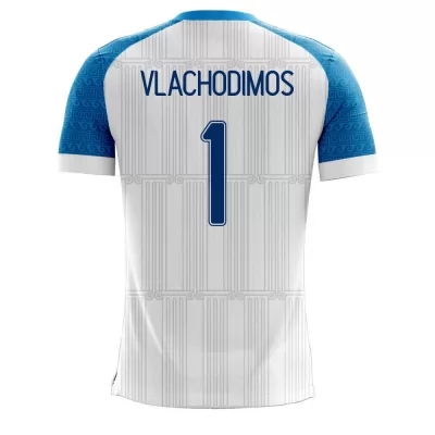 Női Görög labdarúgó-válogatott Odysseas Vlachodimos #1 Hazai Fehér 2021 Mez Póló Ing