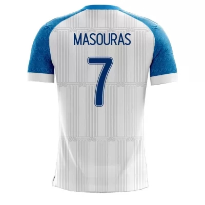 Női Görög labdarúgó-válogatott Georgios Masouras #7 Hazai Fehér 2021 Mez Póló Ing