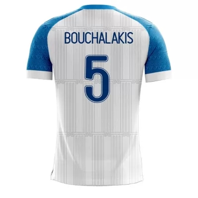 Női Görög labdarúgó-válogatott Andreas Bouchalakis #5 Hazai Fehér 2021 Mez Póló Ing