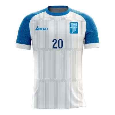 Női Görög labdarúgó-válogatott Petros Mantalos #20 Hazai Fehér 2021 Mez Póló Ing