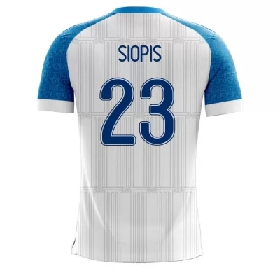 Női Görög labdarúgó-válogatott Manolis Siopis #23 Hazai Fehér 2021 Mez Póló Ing