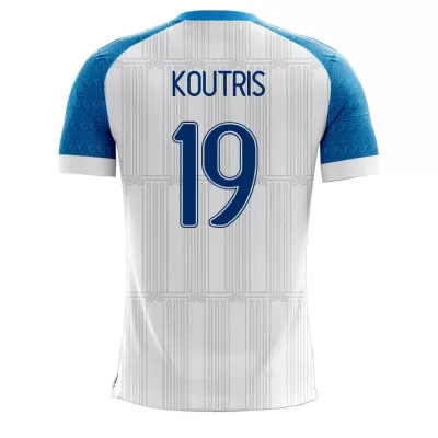 Női Görög labdarúgó-válogatott Leonardo Koutris #19 Hazai Fehér 2021 Mez Póló Ing