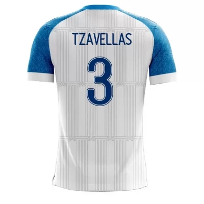 Női Görög labdarúgó-válogatott Georgios Tzavellas #3 Hazai Fehér 2021 Mez Póló Ing