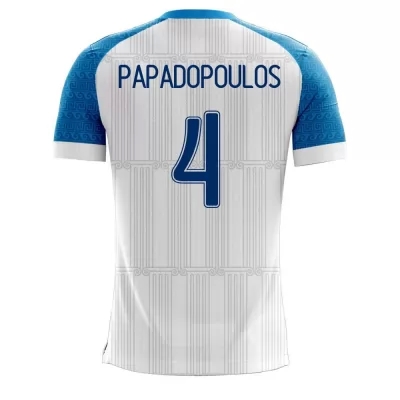 Női Görög labdarúgó-válogatott Kyriakos Papadopoulos #4 Hazai Fehér 2021 Mez Póló Ing