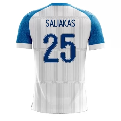 Női Görög labdarúgó-válogatott Manolis Saliakas #25 Hazai Fehér 2021 Mez Póló Ing