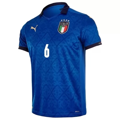 Női Olasz labdarúgó-válogatott Marco Verratti #6 Hazai Kék 2021 Mez Póló Ing