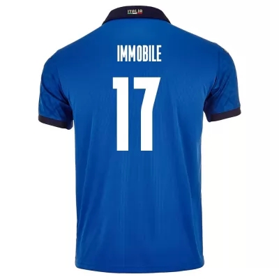 Gyermek Olasz labdarúgó-válogatott Ciro Immobile #17 Hazai Kék 2021 Mez Póló Ing