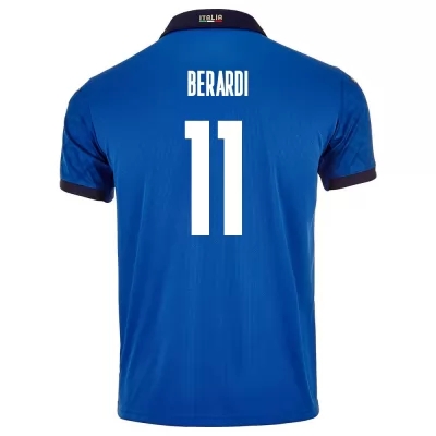 Női Olasz labdarúgó-válogatott Domenico Berardi #11 Hazai Kék 2021 Mez Póló Ing
