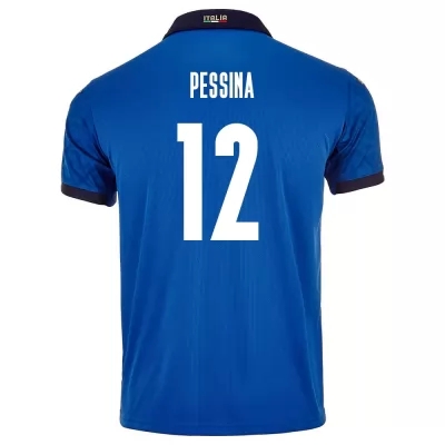 Férfi Olasz labdarúgó-válogatott Matteo Pessina #12 Hazai Kék 2021 Mez Póló Ing