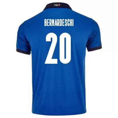 Férfi Olasz labdarúgó-válogatott Federico Bernardeschi #20 Hazai Kék 2021 Mez Póló Ing