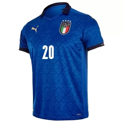 Női Olasz labdarúgó-válogatott Federico Bernardeschi #20 Hazai Kék 2021 Mez Póló Ing