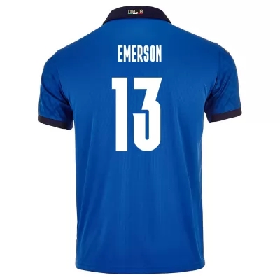 Férfi Olasz labdarúgó-válogatott Emerson #13 Hazai Kék 2021 Mez Póló Ing