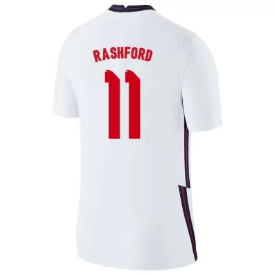 Férfi Angol labdarúgó-válogatott Marcus Rashford #11 Hazai Fehér 2021 Mez Póló Ing