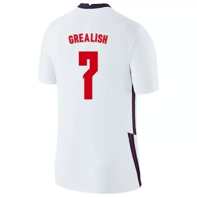 Férfi Angol labdarúgó-válogatott Jack Grealish #7 Hazai Fehér 2021 Mez Póló Ing